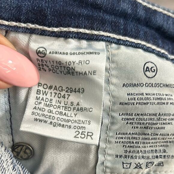 AG Adriano Goldschmied The Stilt Cigarette Leg Skinny Jeans 10 Years Rio Size 25 - Picture 14 of 14